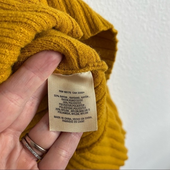 MOTH x ANTHROPOLOGIE Mustard Brenta Cowl Neck Sweater - Picture 10 of 10